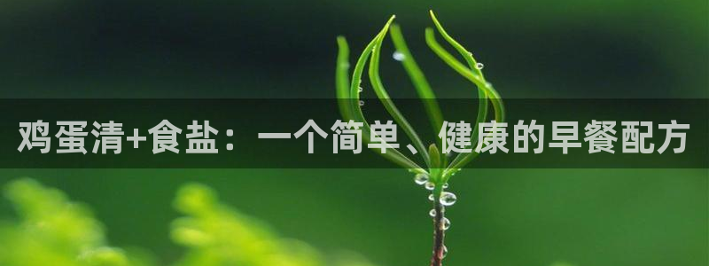 威九国际m78：鸡蛋清+食盐：一个简单、健康的早餐配方